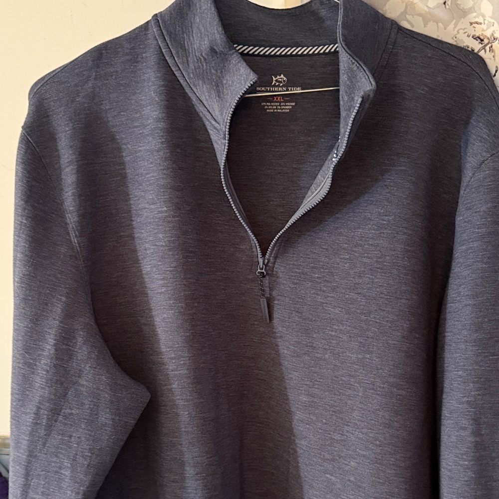 Southern Tide Men's Charcoal Zip-Up Sweater